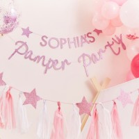 Vorschau: DIY Pamper Party Girlande pink 2,5m