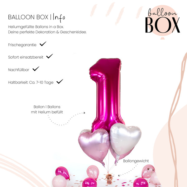 Ballongruß in der Box 5er Set Pink 1 3