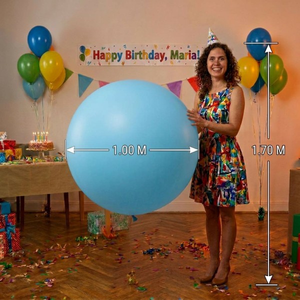 Riesenballon Eisblau 1m XXL Latex