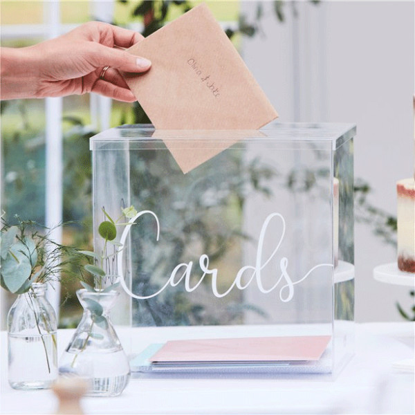 Transparent box for greeting cards