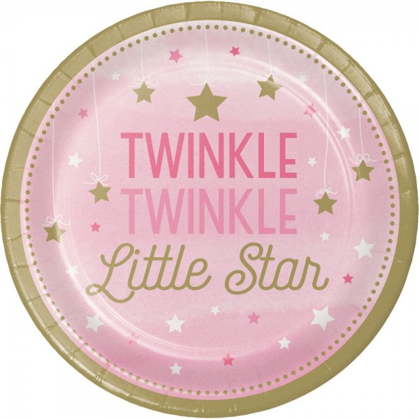 8 Twinkle Baby Girl Pappteller 23cm