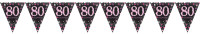 Pink 80th Birthday Wimpelkette 4m