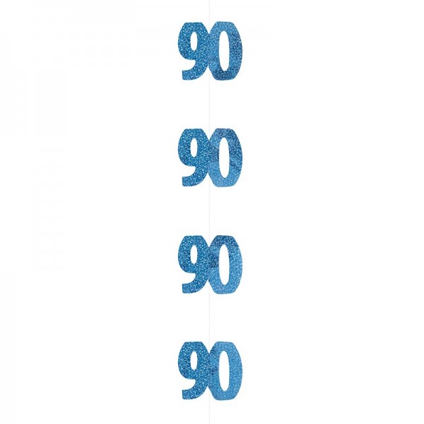 Grattis blått gnistrande 90-års hängdekoration 2