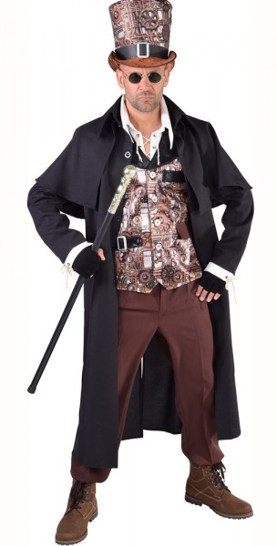 Dark steampunk magician costume for men 3