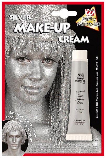 Crema make-up argento per corpo e viso