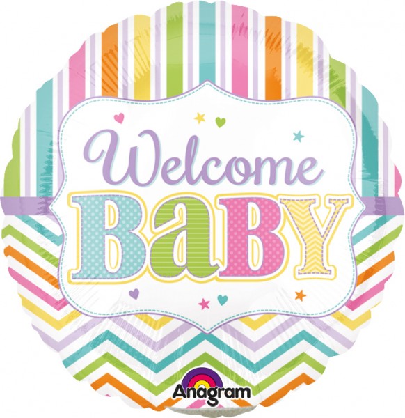 Stabballon Welcome Baby pastell 2
