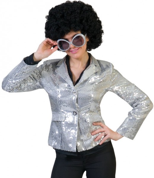 Women's silver sequin party jacket