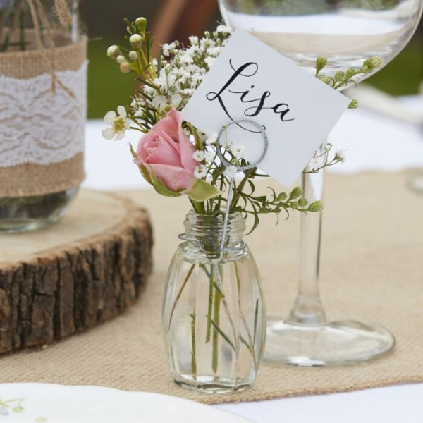 4 Landliebe wedding place cards vases