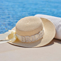 Vista previa: Sombrero de verano de novia de plata brillante