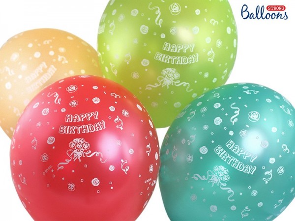 50 ballons en latex Birthday Mix 30cm