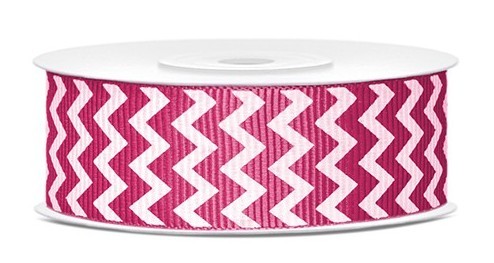 10m gavebånd chevron pink-hvid