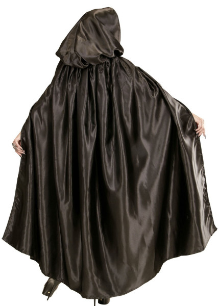 Elegante mantella in raso con cappuccio 152cm 4