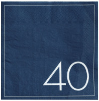 Vorschau: 16 Blaue Happy 40th Birthday Servietten