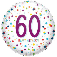 60th birthday confetti foil balloon 46cm