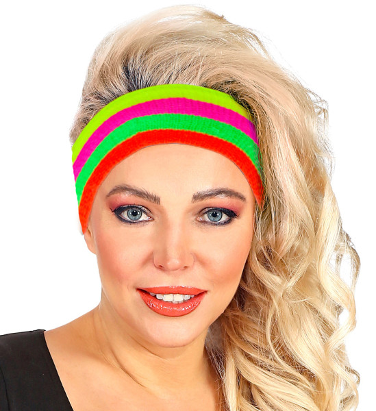 Striped neon headband multicolored