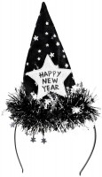 Preview: Happy New Year headband with mini pointed hat