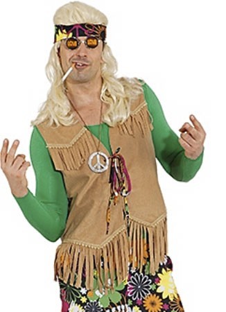 Brown hippie fringed vest Gary