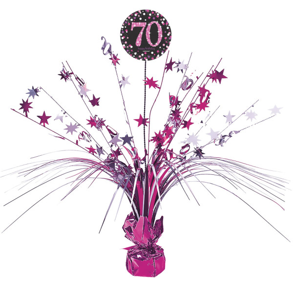 Pink 70th Birthday Tischfontäne 46cm