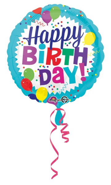 Geburtstagsballon Grüße zum Ehrentag rund