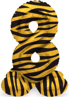 Stående nummer 0 Ballong Tiger 41cm
