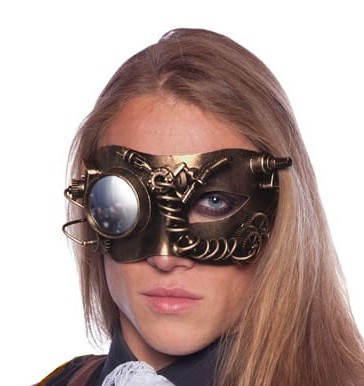 Steampunk Augenmaske Gold