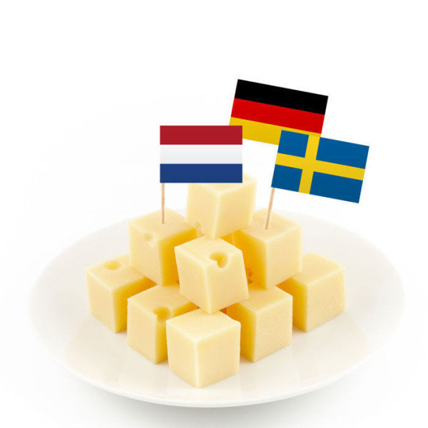 144 cure-dents à coctails avec drapeaux européens