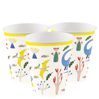 8 Dino herd paper cups 250ml
