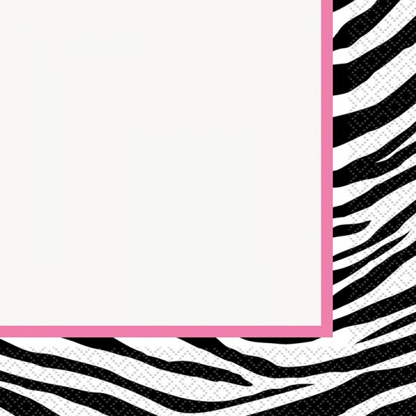 16 wild zebra party napkins 33cm