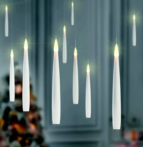 10 bougies LED suspendues 15cm