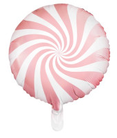 Candy Swirl Foil Balloon Light Pink 45cm