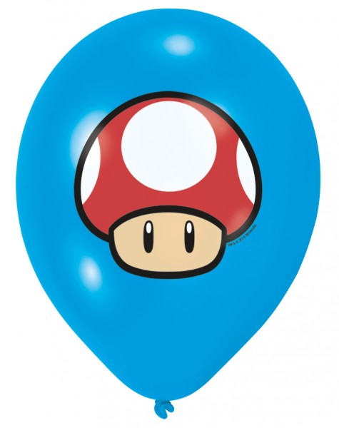 6 Super Mario Items Luftballon 27,5 cm 3
