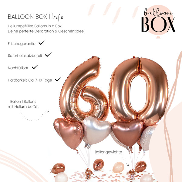 10 Heliumballons in der Box Rosegold 60 3