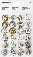 24 advent calendar number button gold-silver