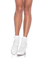Socks with lace ruffles white