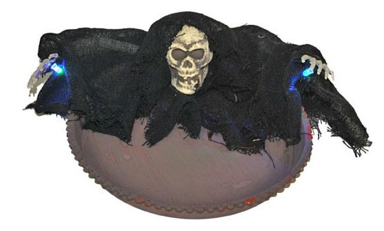 Party plate with glowing skeleton 22cm