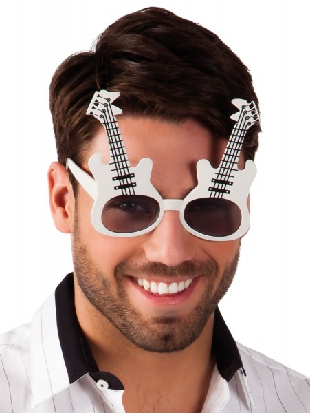 Rockstar Gitarren Brille Schwarz-Weiß