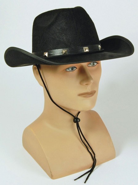 Czarny kowbojski kapelusz z dzikiego zachodu