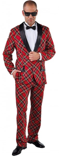 Checkered Caruso suit in red