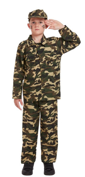 Disfraz infantil de uniforme de soldado de camuflaje
