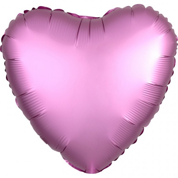 Foil balloon heart satin look pink