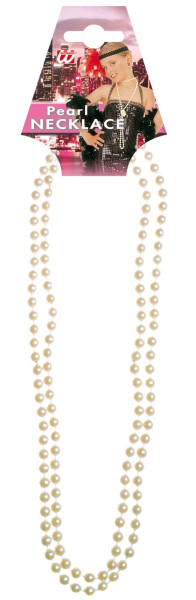 Glamouröse Perlenkette Weiß 57cm