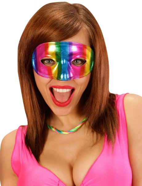 Mezza maschera metallica arcobaleno 3