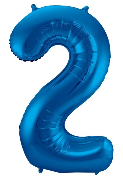 XXL number balloon 2 blue 86cm