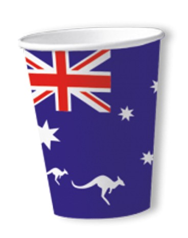 8 Australia Down Under paper cups 200ml