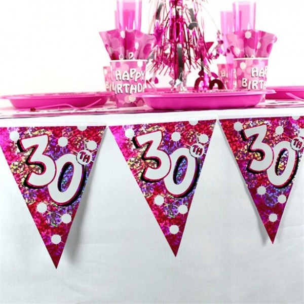 30th birthday pink garland 4m