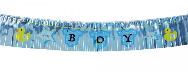 Bannière de fête bébé garçon avec franges 155cm