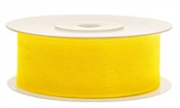 Vorschau: 25m Geschenkband Gelb Chiffon-Optik