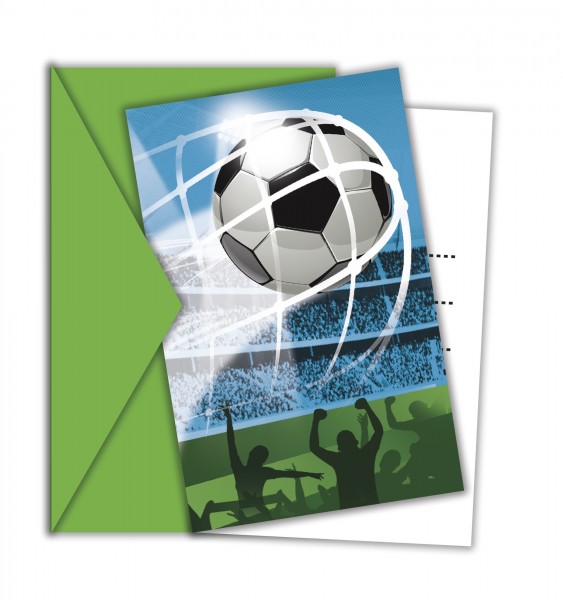 6 soccer championship invitation cards
