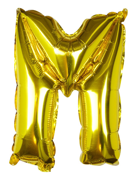 Golden letter M foil balloon 40cm