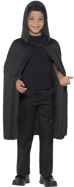 Black cape with hood for children